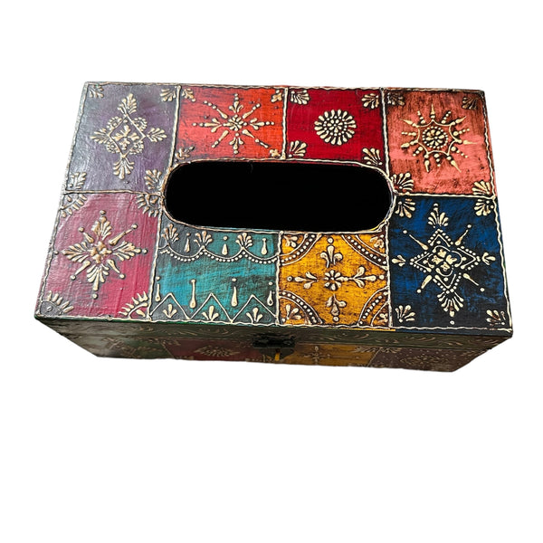 Wooden Colorful Tissue Holder Box Storage