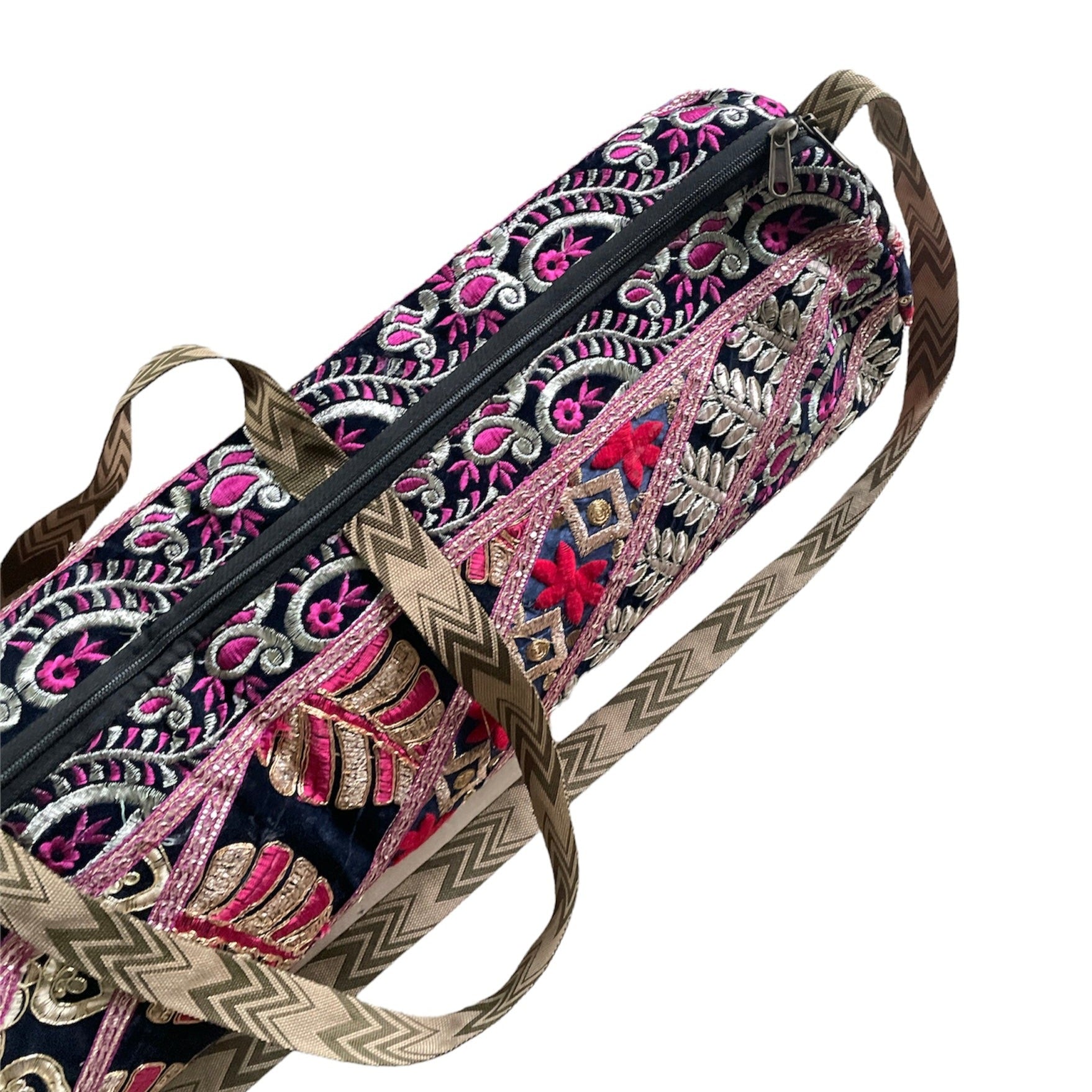 Changnoi Handmade Yoga Mat Bag, Hmong Embroidered Yoga Mat Bag, Unique Boho  Yoga Mat Bag from Thailand (Orchid Purple) : : Handmade Products